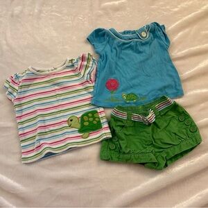 Gymboree turtle short and tshirt set